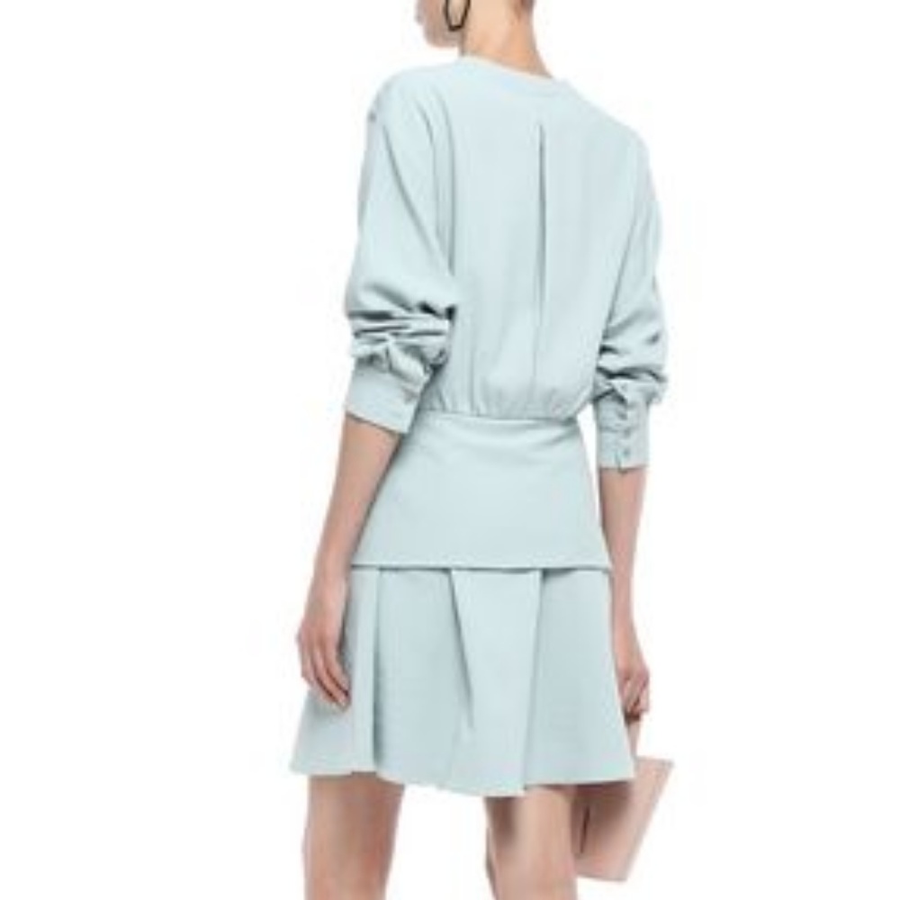 Tibi Wrap-effect stretch-crepe mini dress - Picture 2 of 5